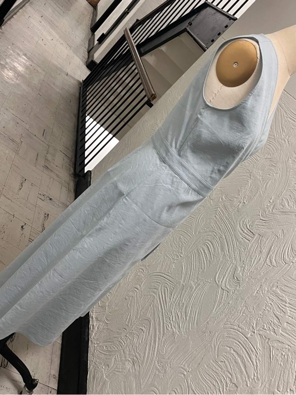 Theory Sleeveless Pale Blue Linen Midi Wrap Dress NWT - Picture 7 of 14